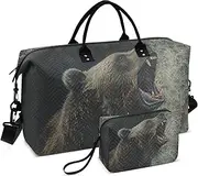 [YXYZRMY] Travel Duffel Bag Brown Bear Hunt Fish Gym Bag Sports Tote Bag with Multiple Interior Pockets Shoulder Weekender Bag for Women Men with Toiletry Bag 20.5”x 7.9”x 13.8, Multi-Colored, one size