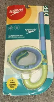 Speedo Kid's Porto Snorkel Mask Set Ages 3-6 Anti Fog, UV Protection Quirky Lime