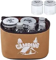 Containers - Container Set, Set of 8 Outdoor Jars | Short Outdoor Jars, Clear Lightweight Tall Jars, Safe Containers with Camping Carry Bag