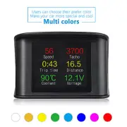 Smart OBD HUD Meter Digital TFT LCD Speedometer Head-Up Display Meter Black