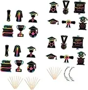 DIY Boys and Girls Scratch Painting Set Pcs Graduation Scratch Cards for Hand-Eye Coordination Creativity Enhancement