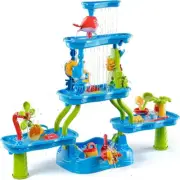 5Tier Sand Water Play Table Educational Beach Outdoor Waterfall Pool Toy Sandpit