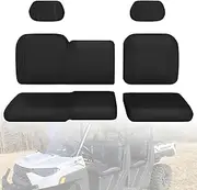 smotrcc Ranger 1000 Seat Covers with Headrest Covers - Waterproof PU Coatin Compatible with Polaris Ranger 1000/Ranger XP 1000/Ranger Crew XP 1000 2017-2023, Black UTV Seat Covers