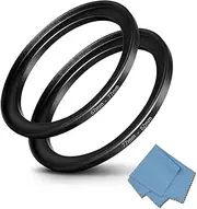 67mm-77mm & 77mm-82mm Step Up Ring [2 Pack] 67mm Lens to 77mm Filter & 77mm Lens to 82mm Filter, WH1916 Camera Lens Filter Step-Up Ring