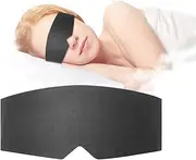 Light Blocking Sleep Eye Mask, Organic Bamboo Sleeping Mask, Comfortable and Breathable Sleeping for Women Men Adjustable Cotton Blindfold Travel Flight Rest (Black)
