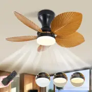 26 Inch Tropical Ceiling Fan with Light and Remote, Outdoor Gazebo Patio Palm...
