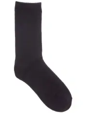 [Simon De Winter] 1 Pair Crew Length Socks Contain Wool in Black