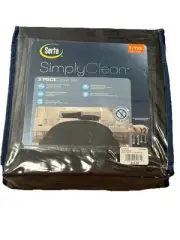 Serta Simply Clean 2-Piece Duvet Set Black T/TXL Twin XL Duvet + Sham New