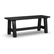 Homestyles Trestle 17.5" Farmhouse Wood Dining Bench in Black