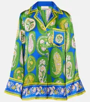 [Alemais] Alémais Printed silk satin shirt UK 8 multicoloured