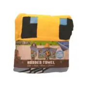 Minecraft Bee Kid Hooded Towel Yellow Gamer Creative Sandbox NWT