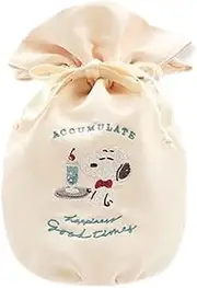 [マリモクラフト] Marimo Craft SPCQ-494 Snoopy Sweets Sweets Series Drawstring White W7.5 x H8.7 x Depth 3.5 inches (190 x 220 x 90 mm)