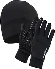[TrailHeads] Men’s Power Cap | Skull Cap/Power Stretch Touchscreen Running Gloves - black