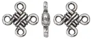 Link, 50 Antiqued Silver Pewter 11x11mm Double Sided Knot Link Connectors