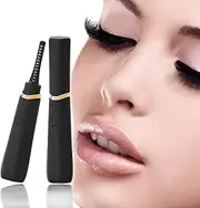 TinWong New Electric Eyelash Curler USB Rechargeable Portable Heated Eyelash Curler Long-Lasting Electric Eyelash Curler Device (Black)