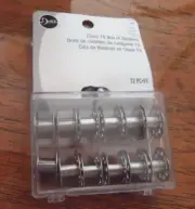 939 Bobbins, Class 15, Metal, Includes Reusable Storage Box, (12-Count), Silver