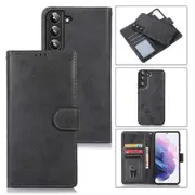 Case Card Slots Retro Leather Wallet Shockproof Flip Cover Magnetic Closure Bookstyle Stand Case - Black
