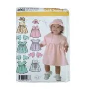 Simplicity Sewing Pattern 4665 Dress Capelet Hat Infants Size XXS-L