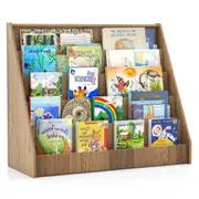 Costway 5 Tier Bookshelf Magazine Book Display Storage Organiser Shelves Natural