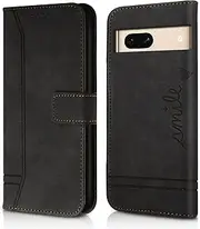 [AsWant] Leather Flip Case Cover for Google Pixel 7a - Wallet Pocket Stand Function Google Pixel 7A Case, Magnetic Case Compatible Google Pixel 7A 6.1-Inch 2023 (Black)