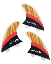 Surfboard Thruster Fins Set, Compatible with FCS Style Fin Box, Fiberglass wi...