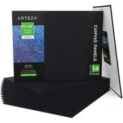 Black Canvas Boards for Painting, 11 x 14 Inches, Pack of 14, Blank Canvas Pa...