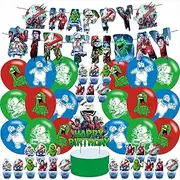 Ghostbusters Party Decorations,Birthday Party Supplies For Ghostbusters Party Supplies Includes Banner - Cake Topper - 12 Cupcake Toppers - 18 Balloons - 50 Ghostbusters Stickers