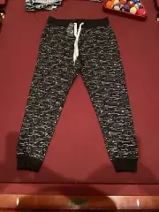 Switch Remarkable Sweatpants Joggers Black White Gray Striped Paint Splatter New