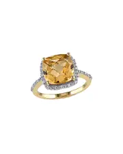 Rina Limor 10K 4.10 ct. tw. Diamond & Citrine Ring