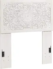 [Signature Design by Ashley] Paxberry Twin Boho Headboard, Distressed White