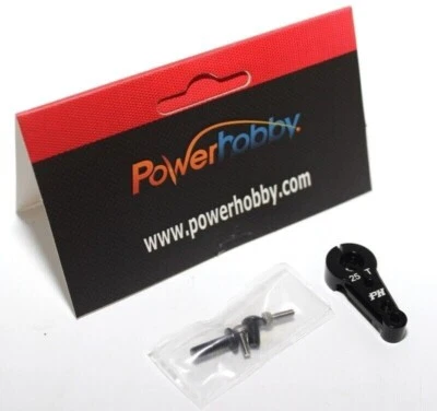 Powerhobby Aluminum 25T Servo Horn Black FOR Futaba Axial Savox Servo