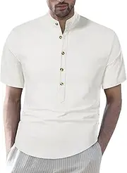 [Generic] Button Plain Tee Fashion Trend Loose Button Lapel Short Sleeved T Shirt Fancy Men Dailywear Shirts