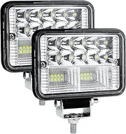 4" LED Truck Trailer Work Light Spot Lamp Bar 78W 12V 24V Square LED Light 26LED for Car Off Road Tractor Boat 4x4 ATV Worklight Lamp Assembly(2pcs)