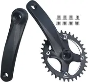 Bike Crankset, Mountain Bike Square Taper Crankset 152/165/170mm Aluminum Alloy Crank Arm Set 104BCD 30/32T/34T/36T/38/40/42T Narrow Wide Tooth Round MTB Chainring