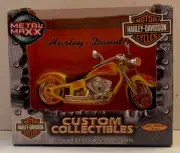 Vintage Metal Maxx - Harley Davidson FLSTF Fat Boy Yellow 1:17 Die Cast NIB