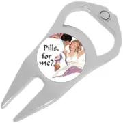 Pills for Me Golf Ball Marker Divot Repair Tool Bottle Opener