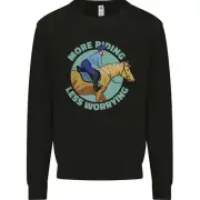 More Horse Riding Less Worrying Equestrian Kids Sweatshirt Jumper