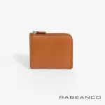 【RABEANCO】質感牛皮L型卡片零錢包(駝)