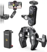 ULANZI 360° Ballhead Magic Arm Super Clamp 1/4"-20 Thread Camera Monitor Mount