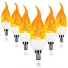 E14 E12 LED Flicker Flame Effect Candle Light Bulb Fire Burning Lamp Home Decor