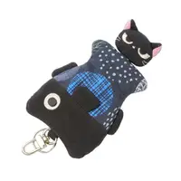 在飛比找momo購物網優惠-【KIRO 貓】小黑貓與金魚 鋪棉防刮 鑰匙包(820297