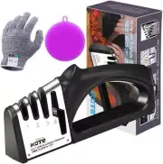 Kitchen Knife Sharpener, 4-in-1 and Scissors with Diamond, Ceramic, Tungsten, of