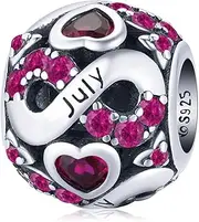[DOYIS] Birthstone Charms fit for Pandora Bracelet,925 Sterling Silver Love Heart Bead Charms Bead,Birthday Gifts for Women