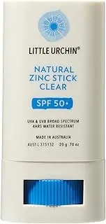 LITTLE URCHIN SPF 50+ Natural Zinc Stick Clear 20g - Australian Made 4 Hours Water Resistant