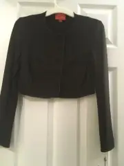 NWT NARCISO RODRIGUEZ WOMENS CROPPED BOLERO JACKET SNAP CLOSURE BLACK XS
