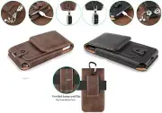 For Telstra Tough Max 2 Max 3 Leather Workman Belt Clip Card Case Pouch Holster