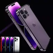 For iPhone 15 14 13 Pro Max Metal TPU Bumper Protector Shockproof Case Cover