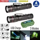 2 Pack 1200000lm LED Flashlight Super Bright Torch Lamp Lights USB Rechargeable