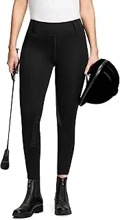 [QUEENIEKE] Women's Equestrian Breeches with Silicone Full Seat Horse Riding Tights with Pockets Tummy Control
