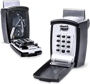 KeyGuard SL-591 Car Window Punch Button Lock Box, Black- Portable Key Storage Vault LockBox Fits House Keys, Car Keys, Fobs, Credit Cards/IDs + | Rideshare Keypad Safe Box, Digital Push Button Lock
